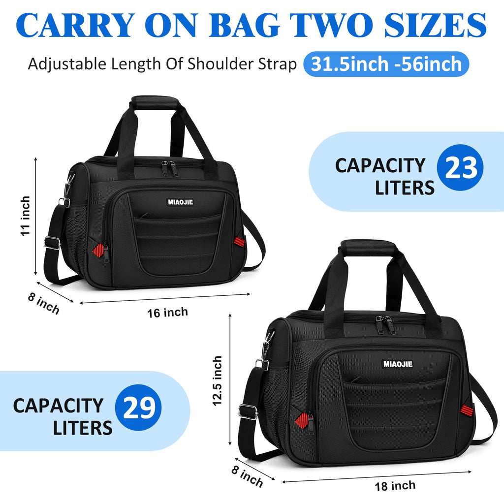 16 IN Black Underseat Carry On Luggage Bag H48571