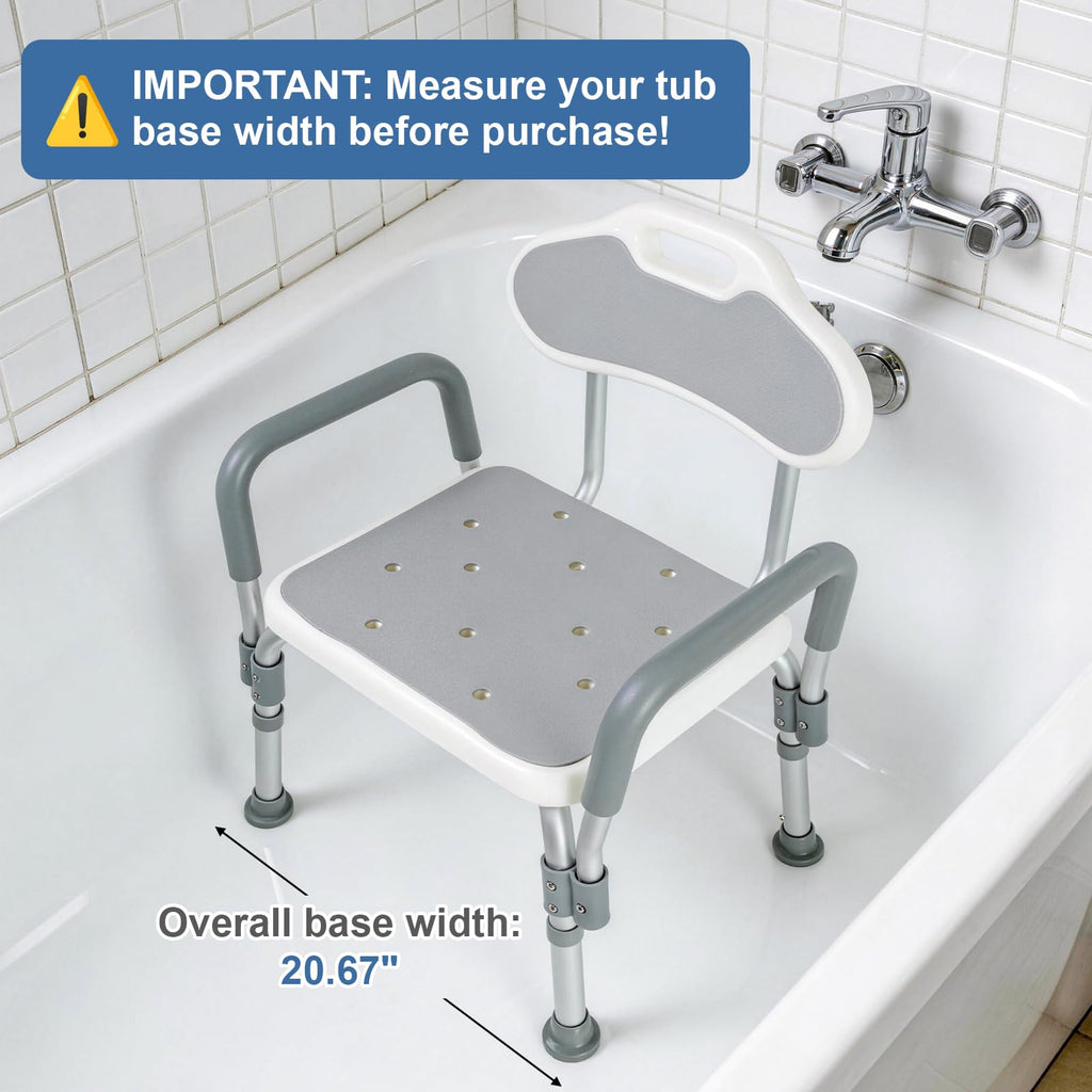 Shower Chair with Padded Armrests and Back M295501