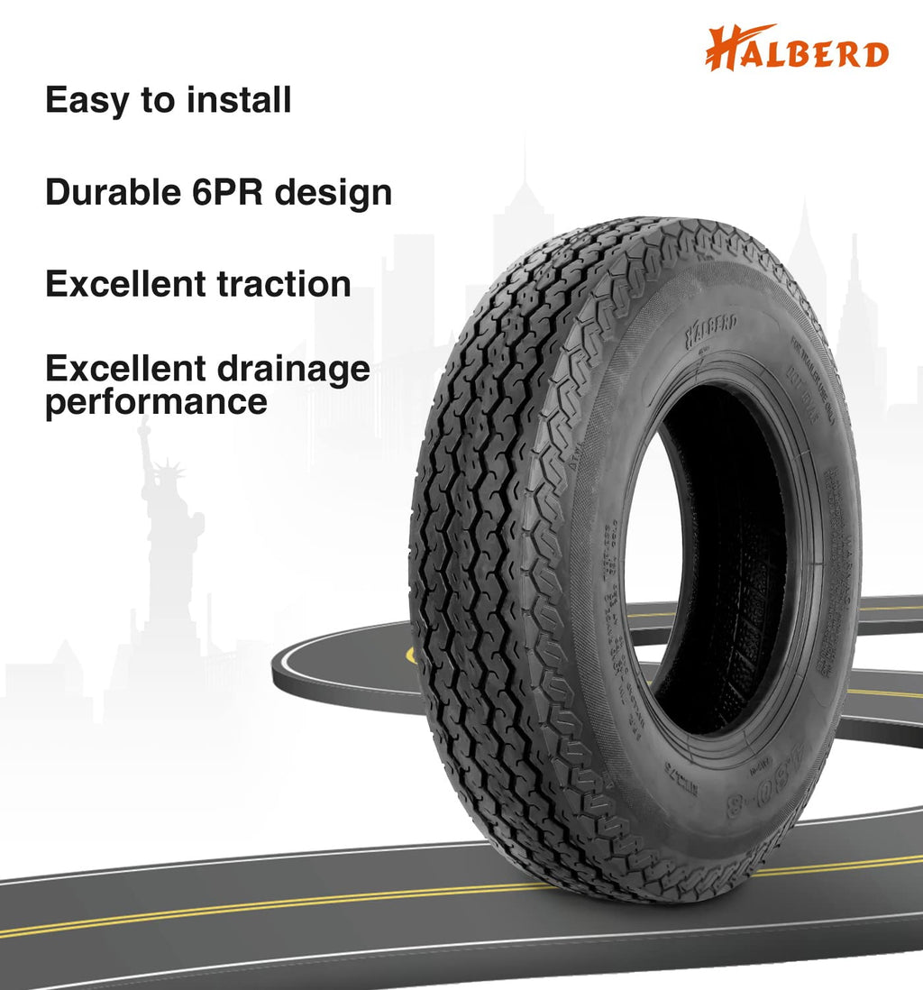 4.80-8 Trailer Tires Set of 2 Tubeless J225