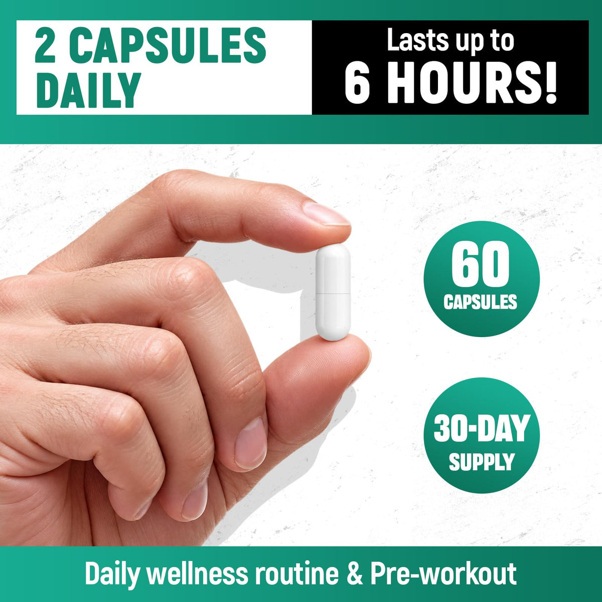 Nitric Oxide Booster Supplements 60 Capsules U71367