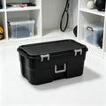 Black 22 Gal Wheeled Plastic Storage Bins U482