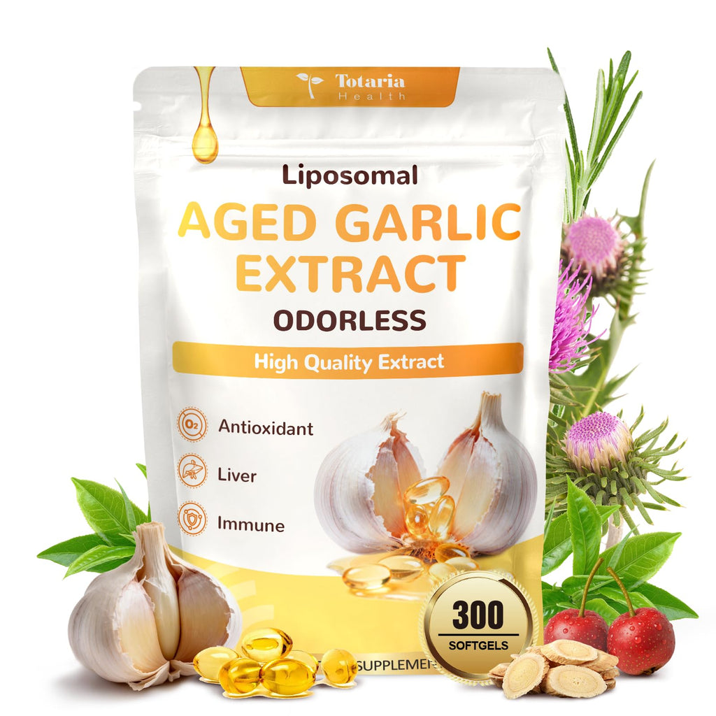Odorless Aged Garlic Extract Capsules with Magnesium, Zinc, Vitamin B, 300 Softgels B537