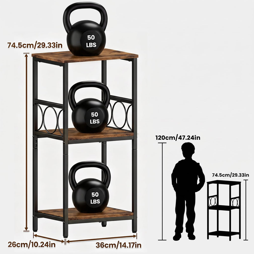 3-Tier Side Table with Adjustable Shelf I596124