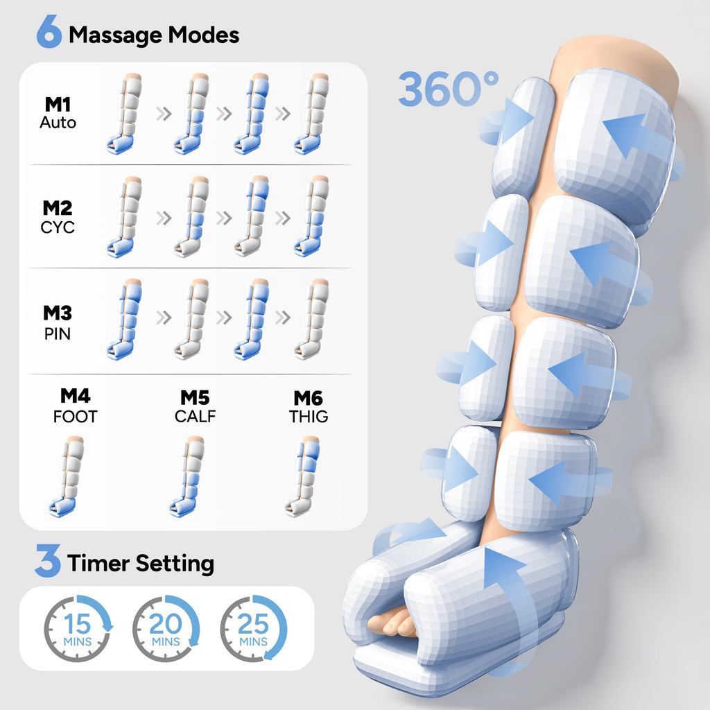 Leg Compression Massager with 9 Intensity, 6 Modes, 3 Timers A51395