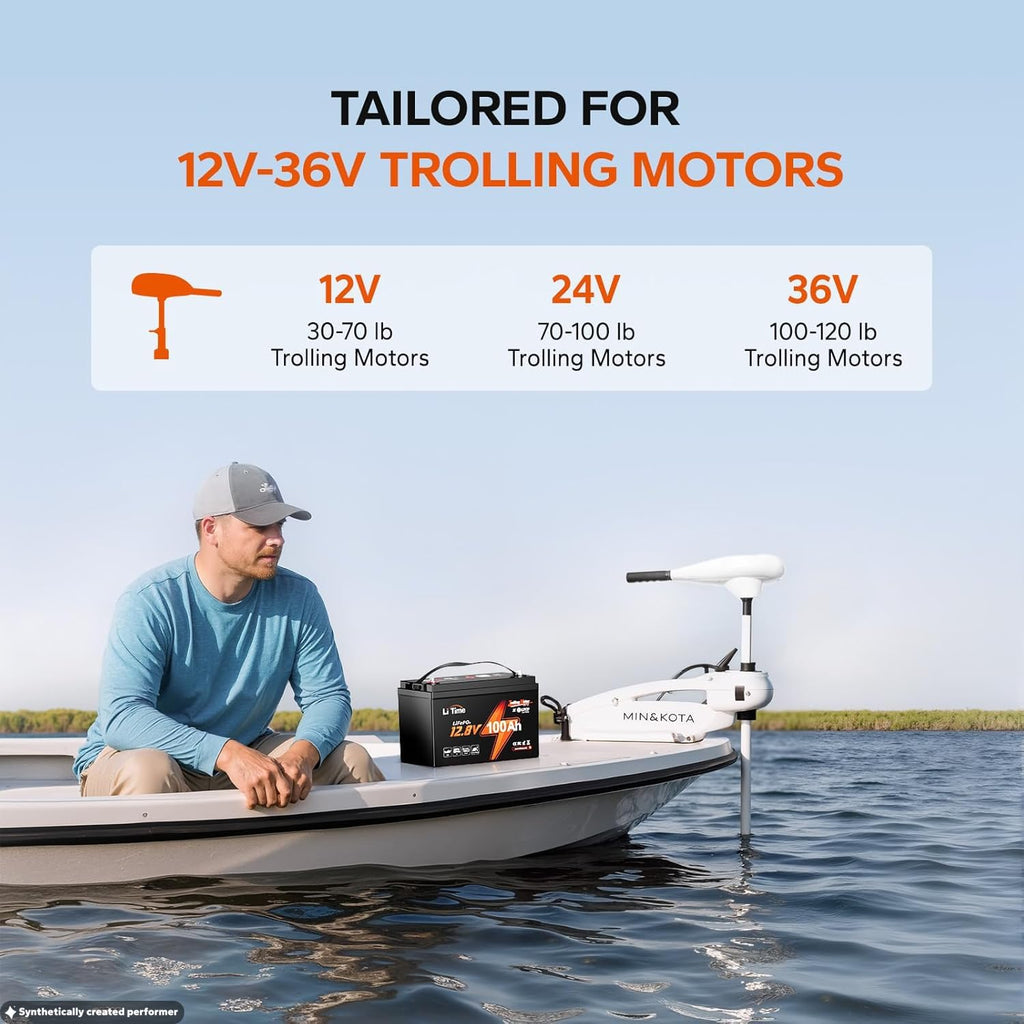 12V 100Ah LiFePO4 Trolling Motor Battery W4291