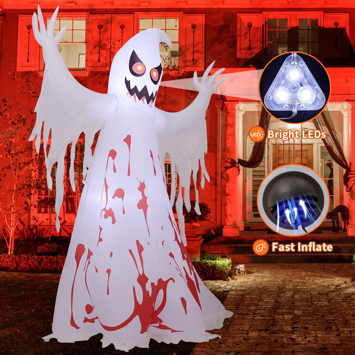 8.2 FT Inflatable Ghost with LED Lights S699955
