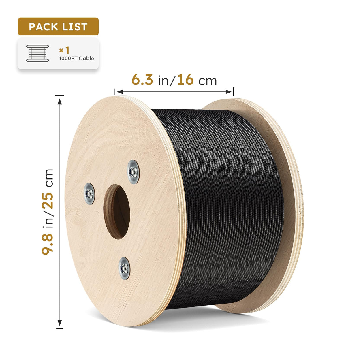 Black 1/8" Stainless Steel Cable J506