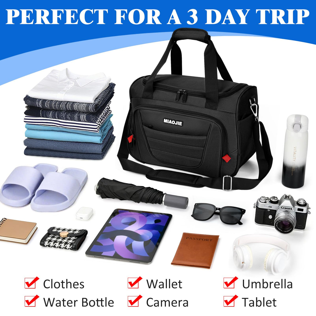 16 IN Black Underseat Carry On Luggage Bag H48571