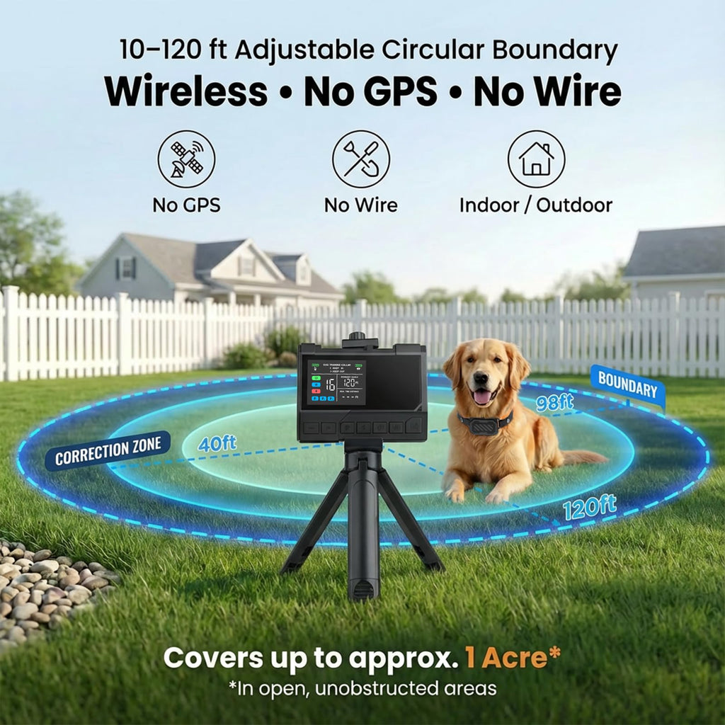 Wireless Dog Fence with Waterproof Collar, Up to 1 Acre V157797