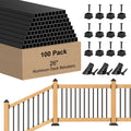 100 Pack 26" Square Black Aluminum Deck Balusters Z42310