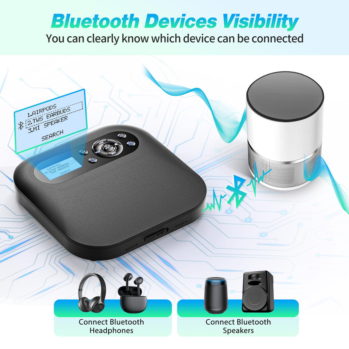 Portable CD Player with Bluetooth V944