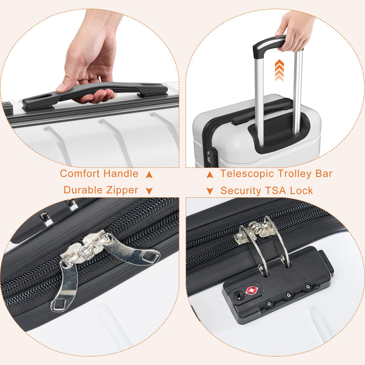 20 Inch Carry On Luggage with Spinner Wheels W537145