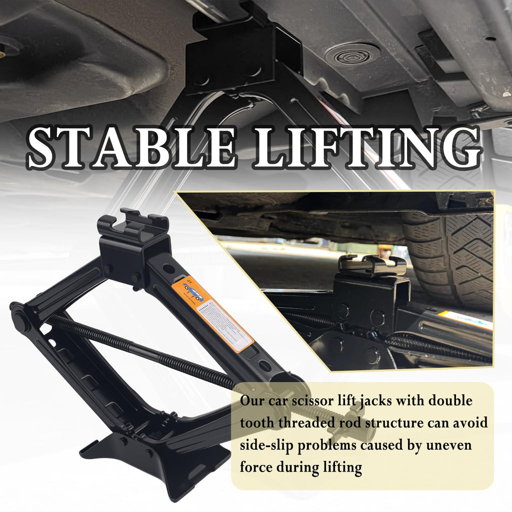 2T Scissor Jack Kit with Lug Wrench & Ratchet Wrench L1321
