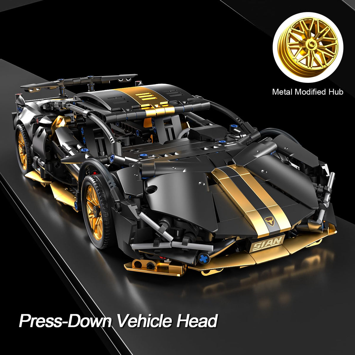 1:14 Building Block Car Set with LED Q384