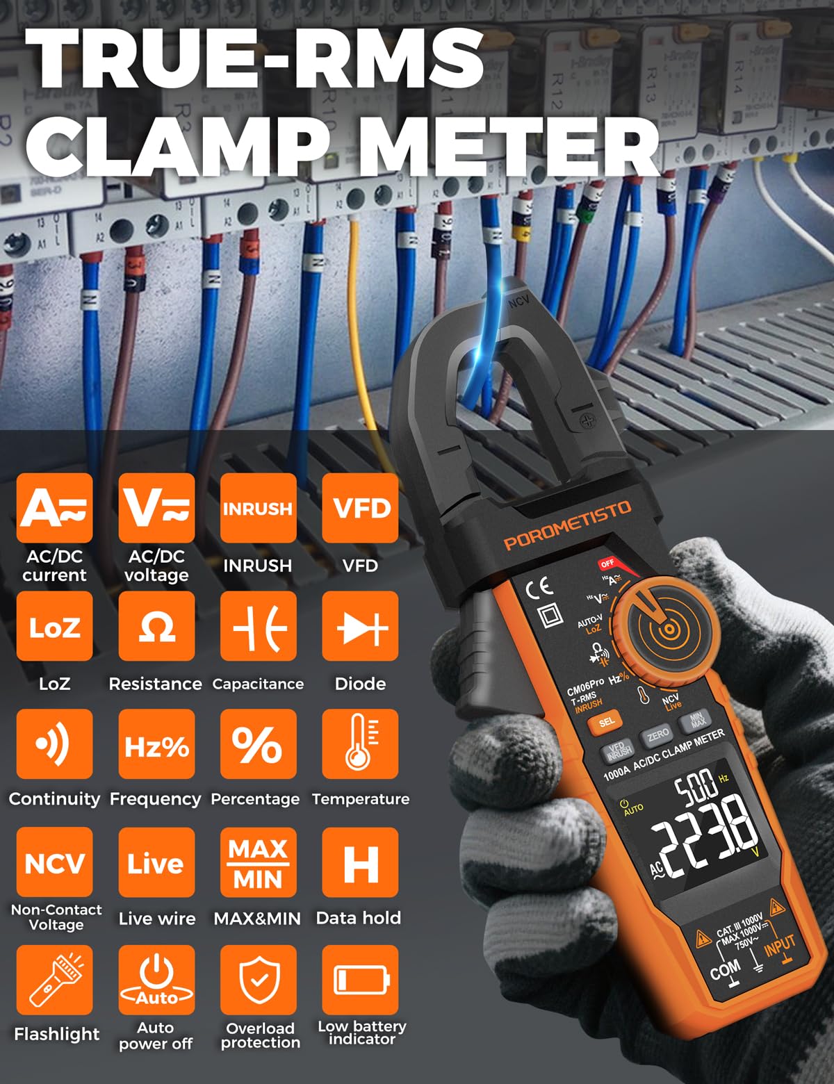 Clamp Meter 6000 Counts 1000A S539