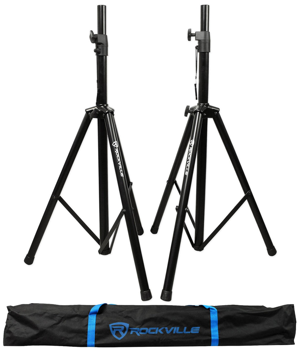 Black Tripod Speaker Stands Pair with Carrying Case R321