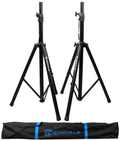 Black Tripod Speaker Stands Pair with Carrying Case R321