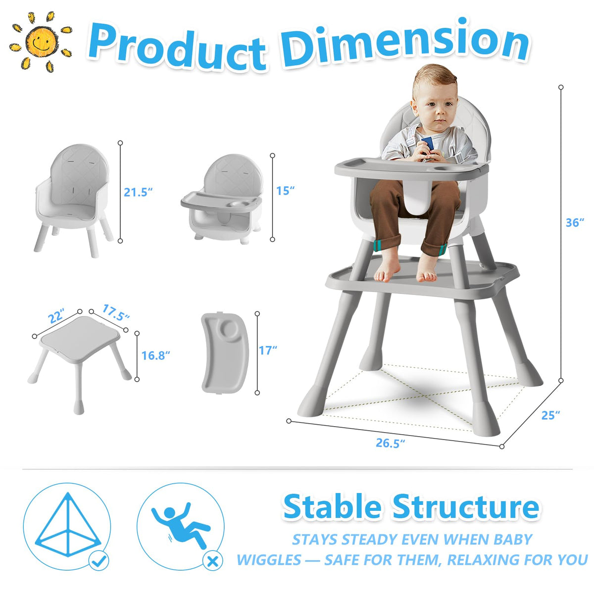 6 in 1 Baby High Chair U943220