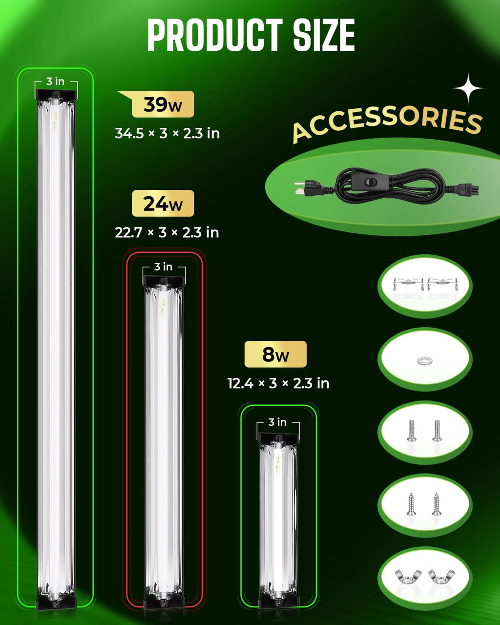 24W UVB Reptile Light Fixture Combo Kit G18574