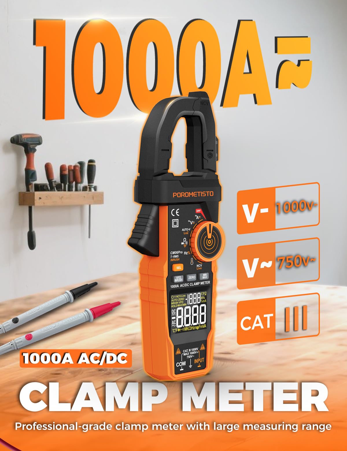 Clamp Meter 6000 Counts 1000A S539
