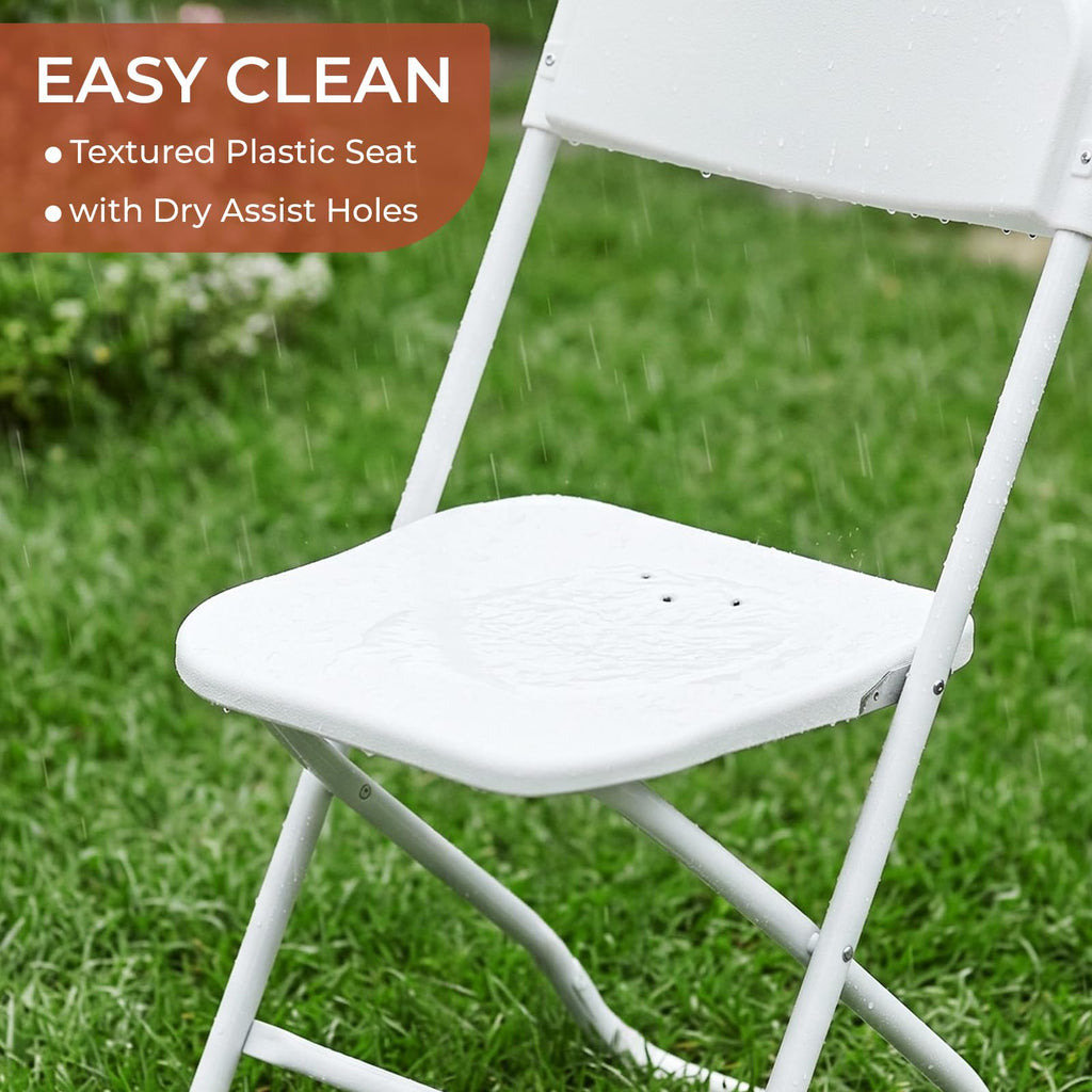 10 Pack White Plastic Folding Chair R750