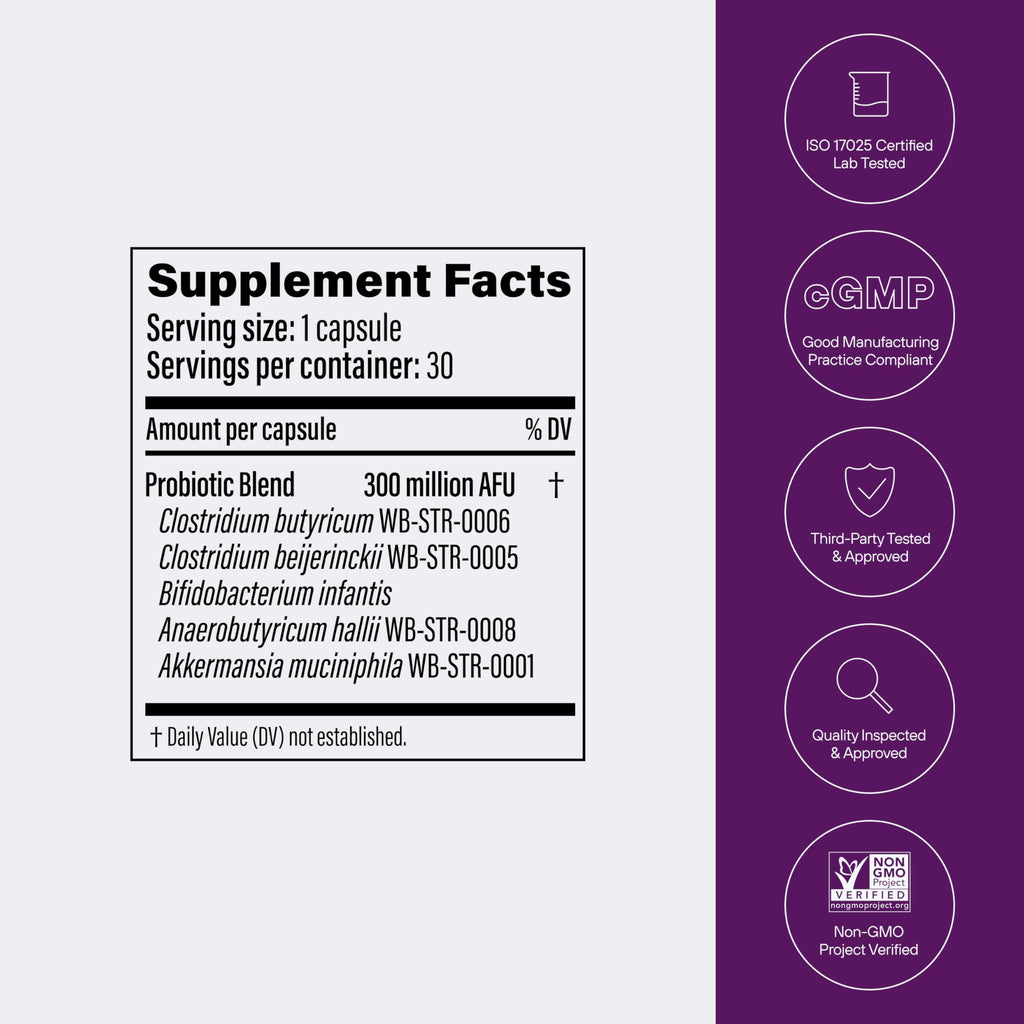 Multi-Strain Probiotic with Akkermansia muciniphila 30 Capsules T886307