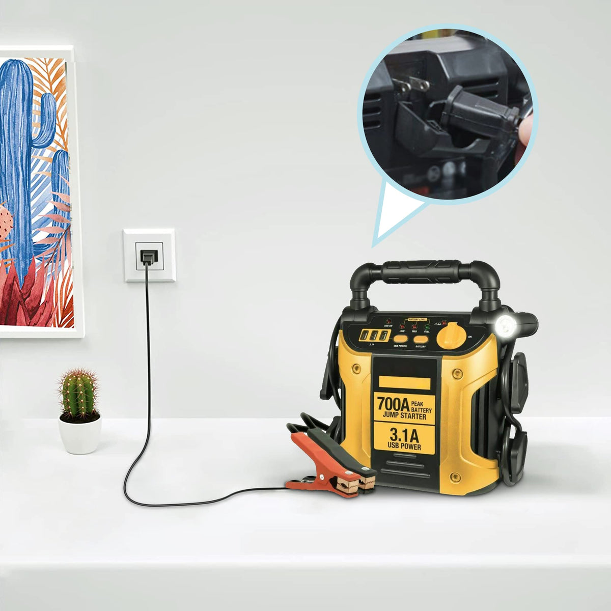 12V Jump Starter Charger Cable Y916