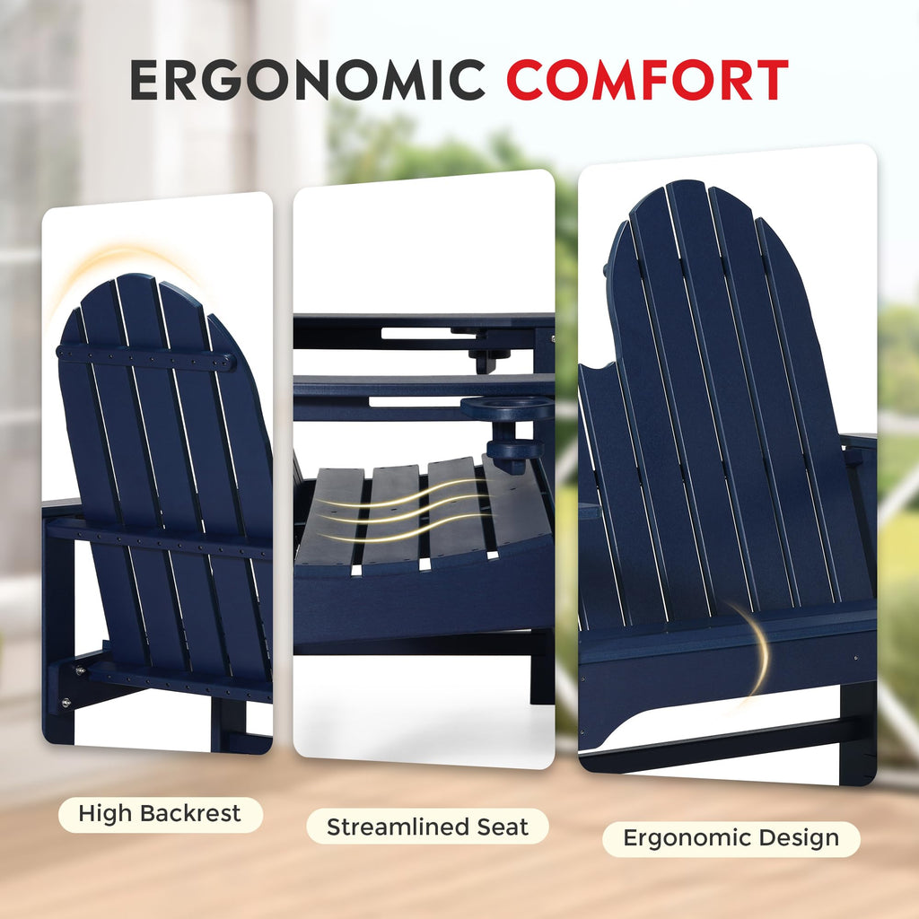 Navy Blue HDPE Adirondack Bench X66603