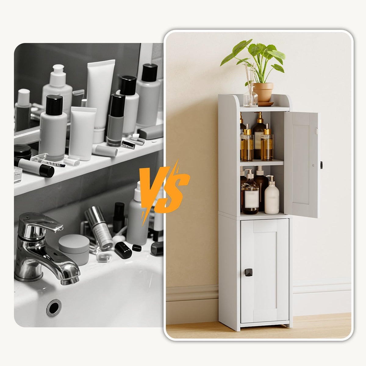 Small Bathroom Storage Cabinet with 2 Doors R23465