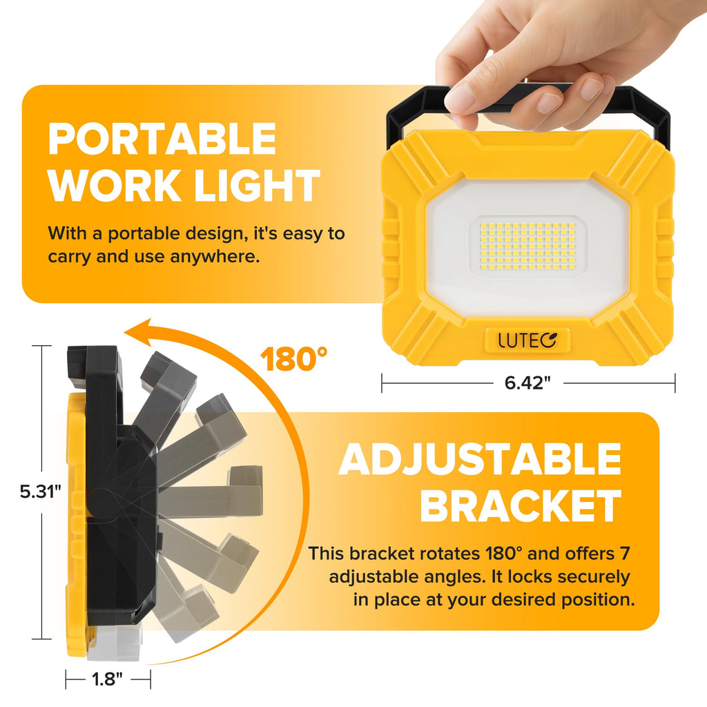 3500LM Rechargeable Magnetic LED Work Light with Stand J616