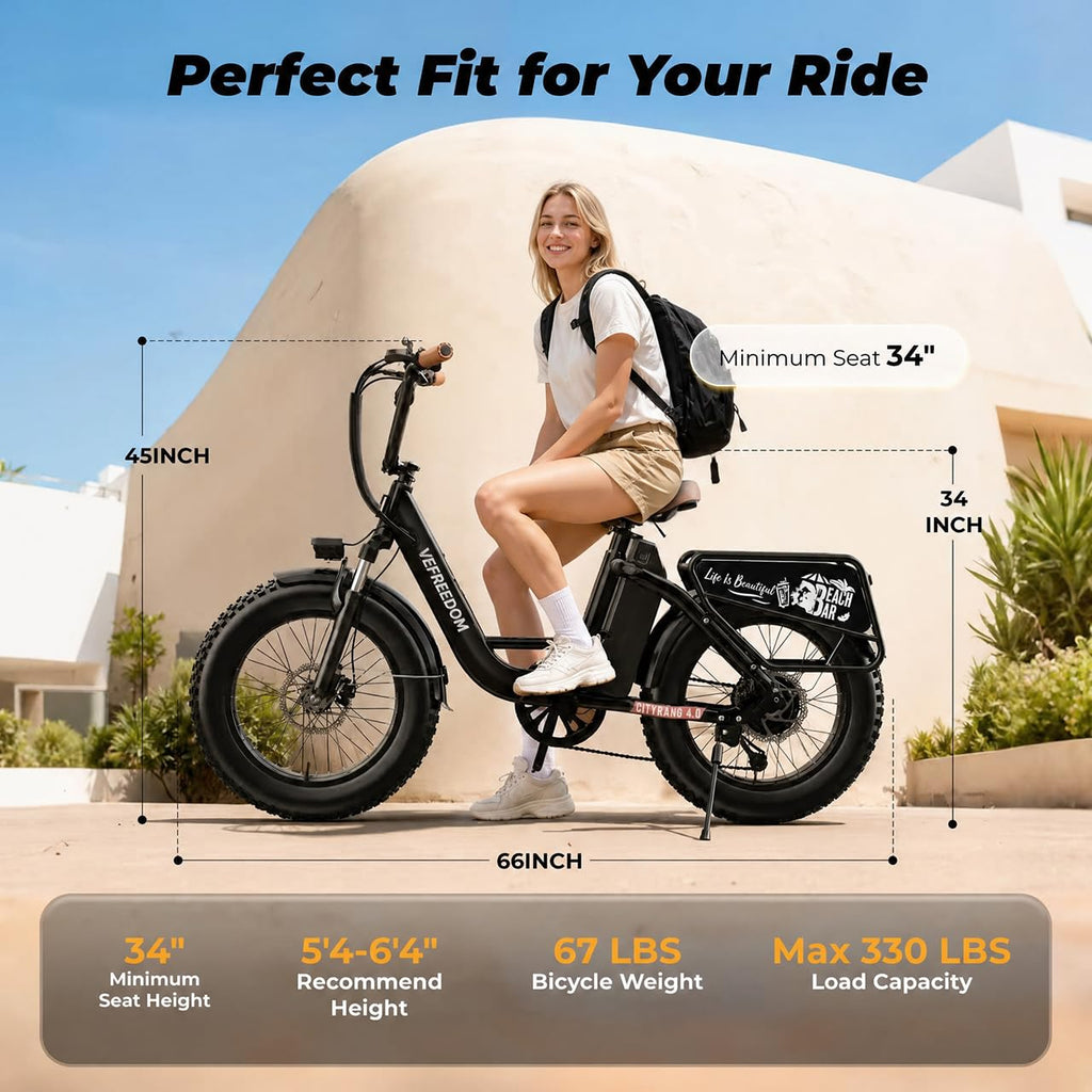 Electric Bike with 1500W Motor 48V 20Ah Battery 20" Fat Tire 7-Speed Q710