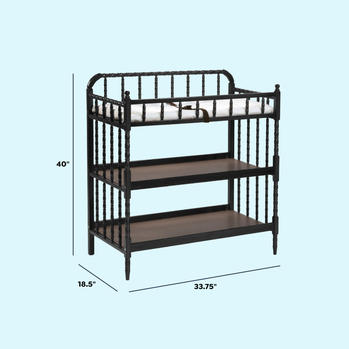 Changing Table with Pad in Ebony A555