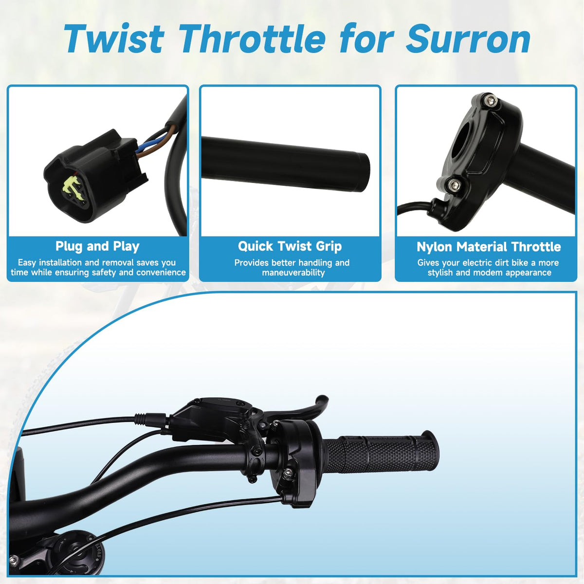 Throttle Handle Kit Replacement for Electric Dirt Bike J31078