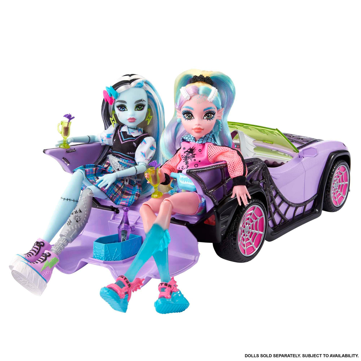 Purple Convertible Toy Car with Spiderweb Details Q844