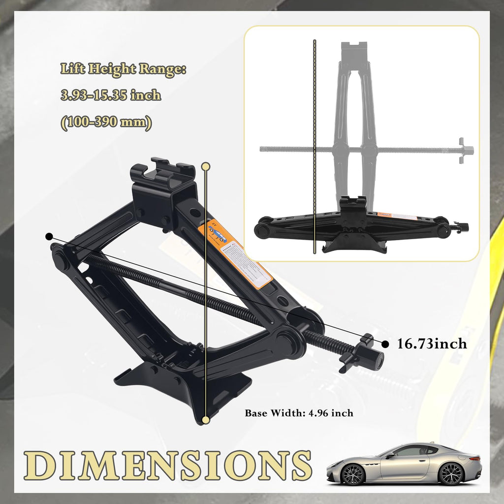 2T Scissor Jack Kit with Lug Wrench & Ratchet Wrench L1321