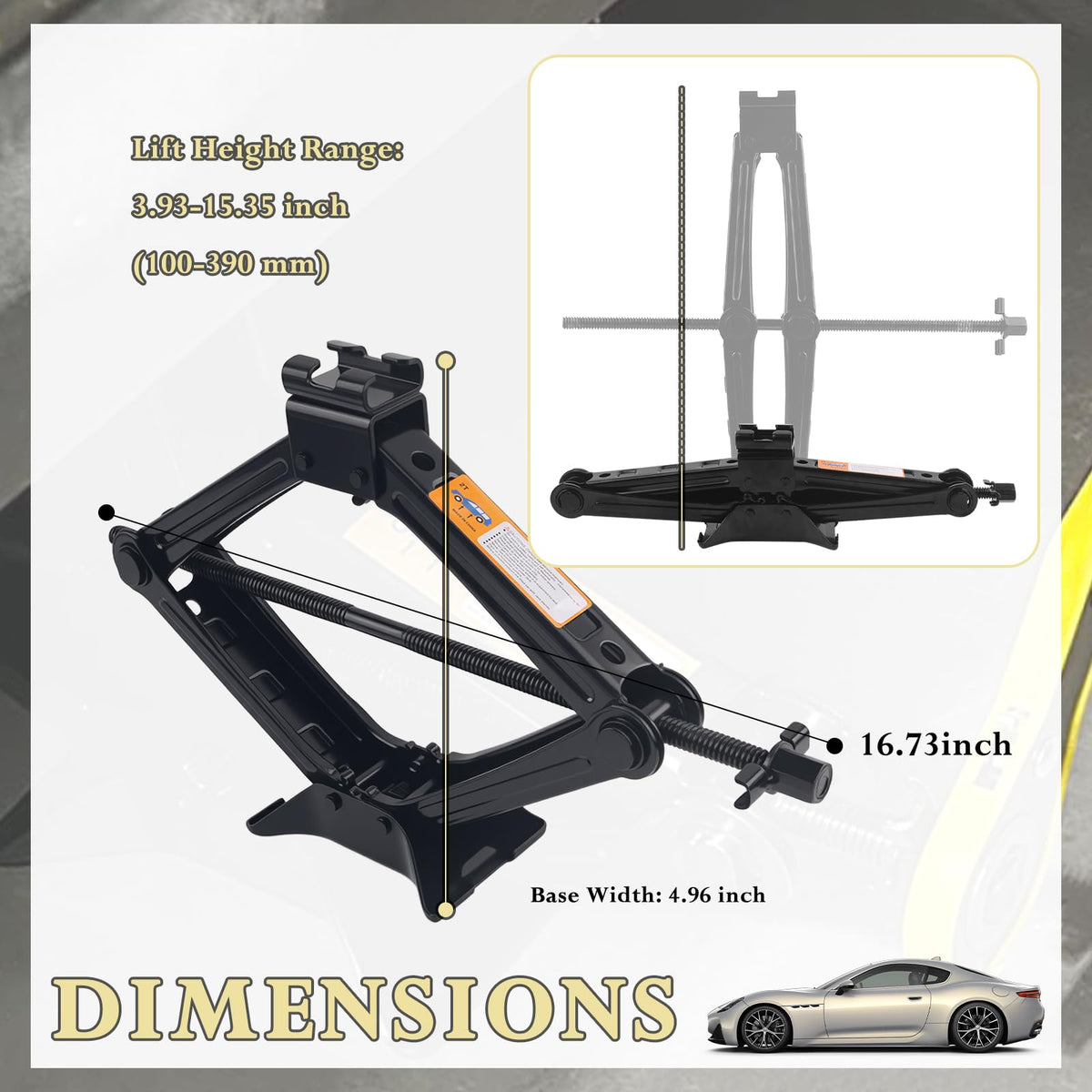 2T Scissor Jack Kit with Lug Wrench & Ratchet Wrench L1321
