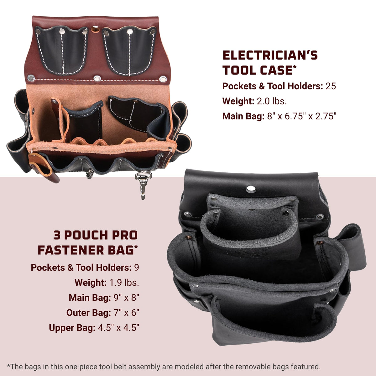 Leather Electrician Tool Set with 31 Pockets V390