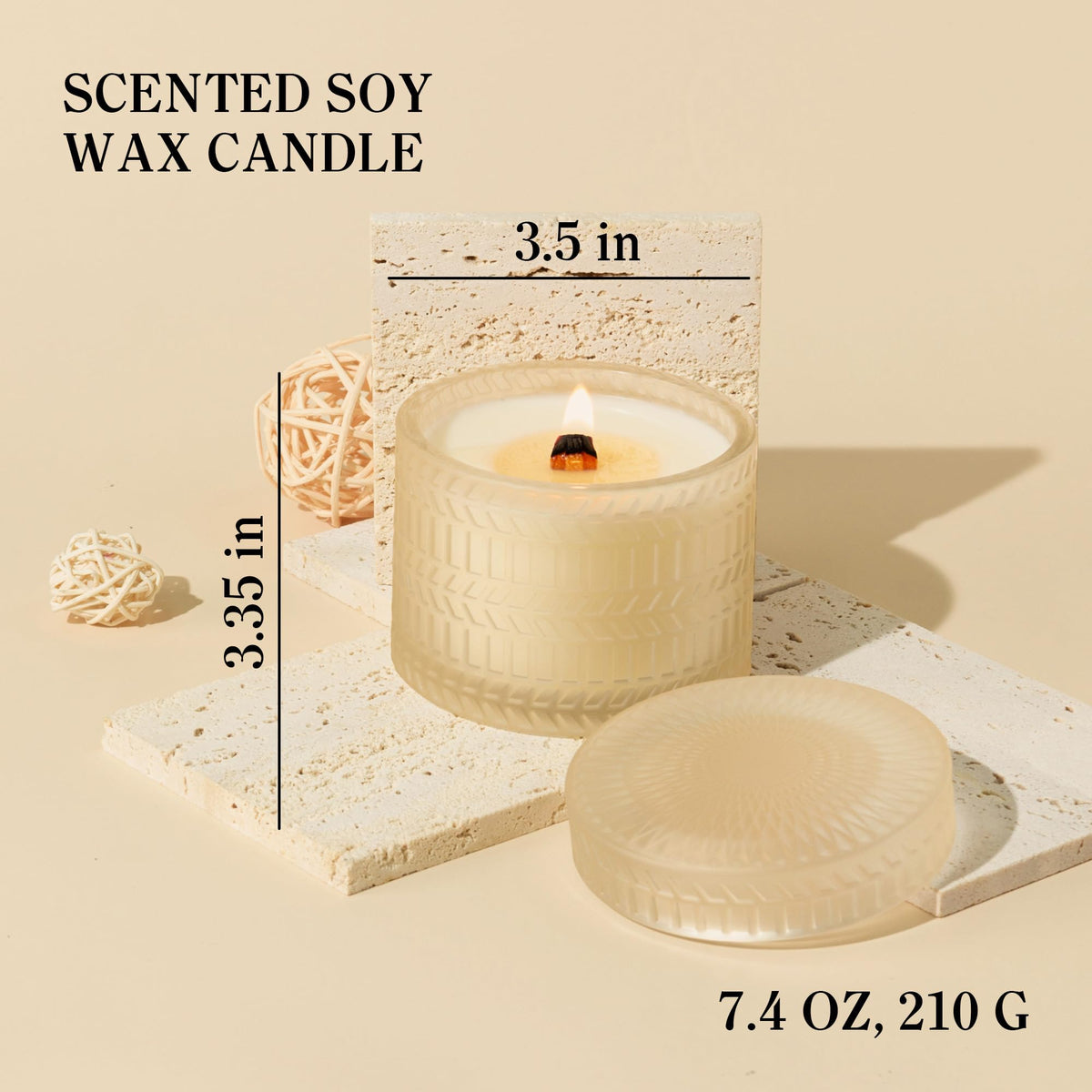 Vanilla Coconut Wood Wick Candle 7.4 oz H602
