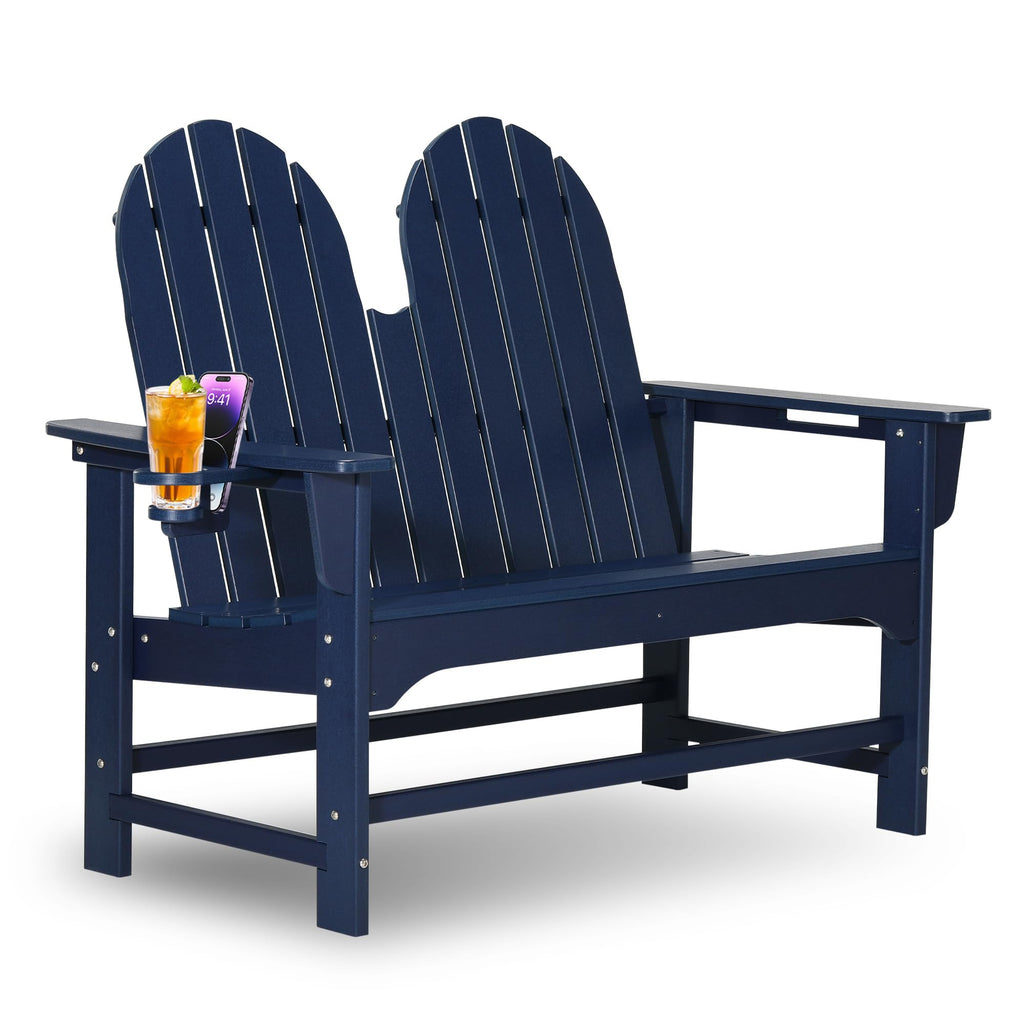 Navy Blue HDPE Adirondack Bench X66603