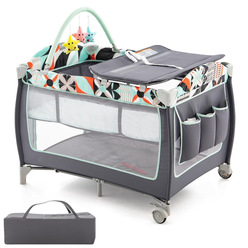 4 in 1 Portable Baby Crib Playpen with Bassinet S542