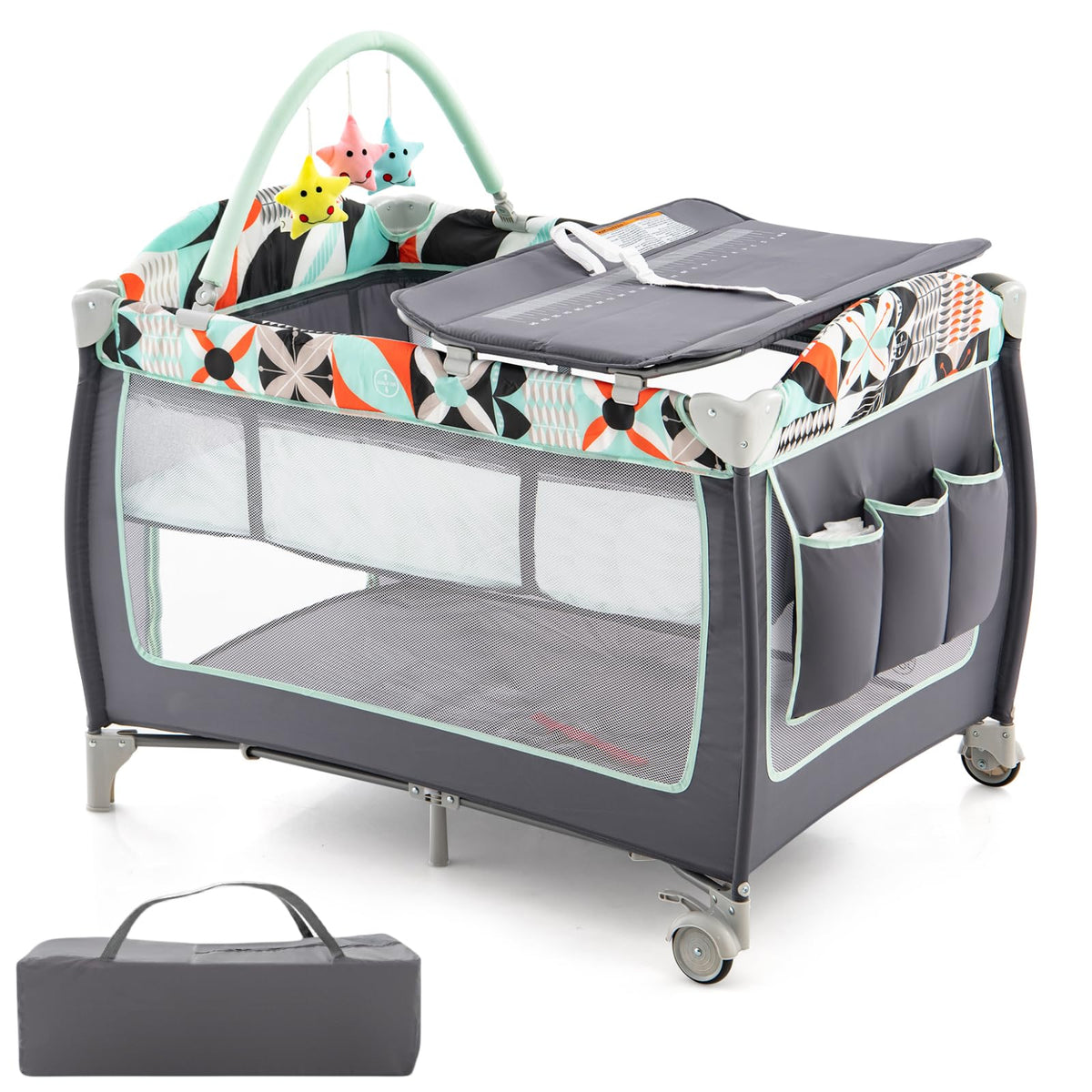 4 in 1 Portable Baby Crib Playpen with Bassinet S542