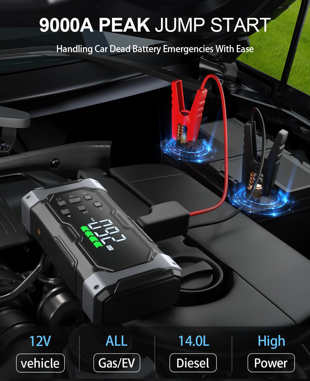 12V Portable Car Jump Starter with 150PSI Air Compressor Z5418