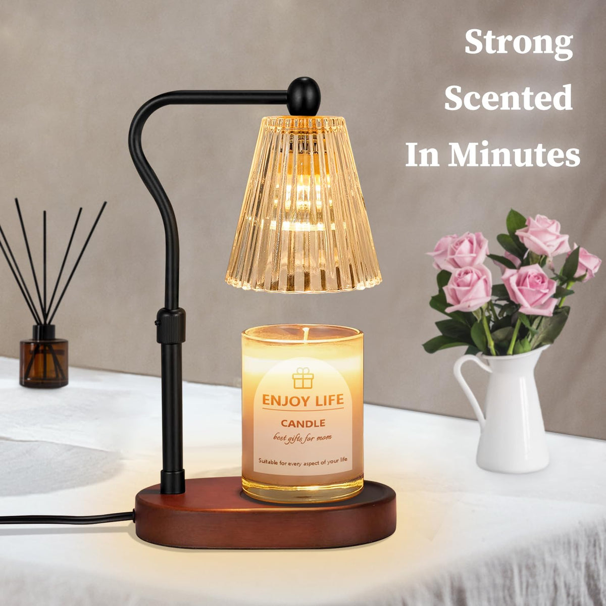 Candle Warmer Lamp with Timer Dimmer Adjustable Height I828593