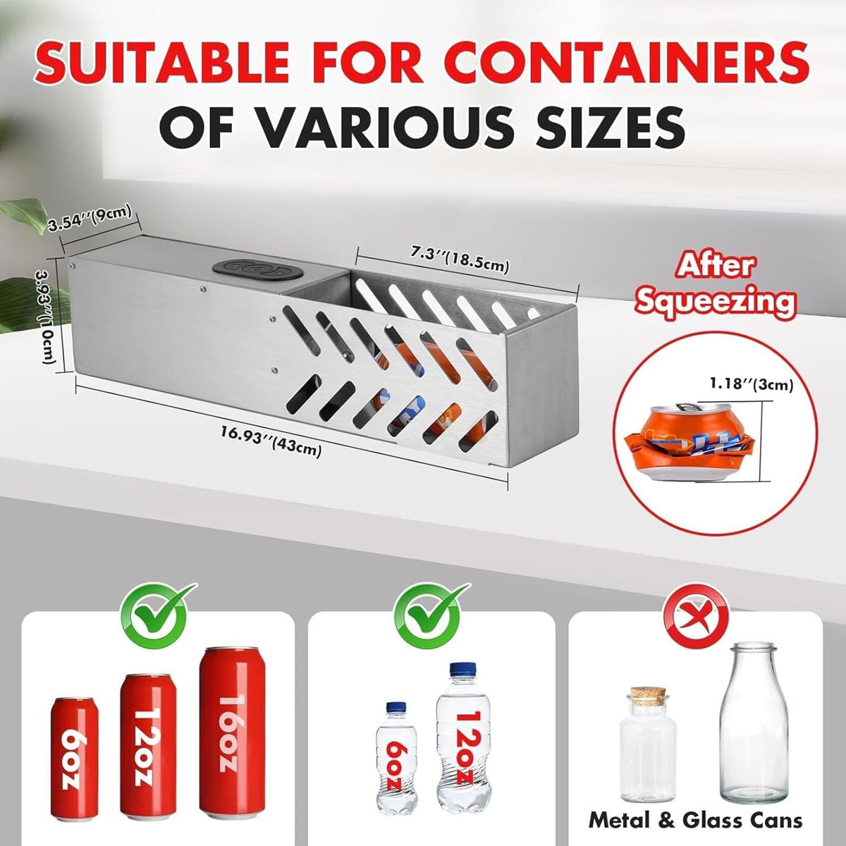 Heavy Duty Stainless Steel Electric Can Crusher G504