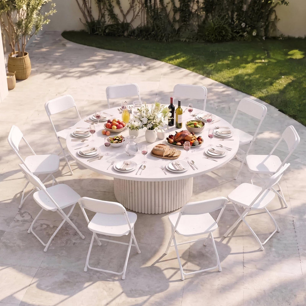 10 Pack White Plastic Folding Chair R750