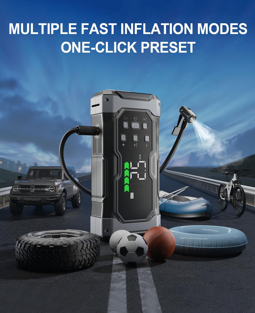 12V Portable Car Jump Starter with 150PSI Air Compressor Z5418