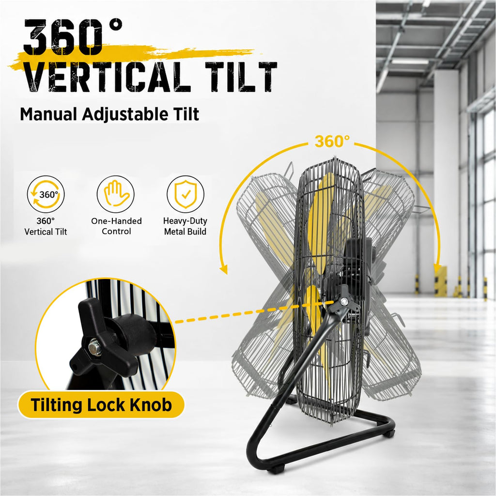 20" 6200 CFM High Velocity Metal Floor Fan A6048