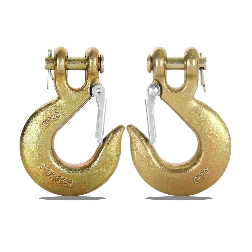 2 Pack 3/8" Heavy Duty Clevis Slip Hook with Safety Latch J557862