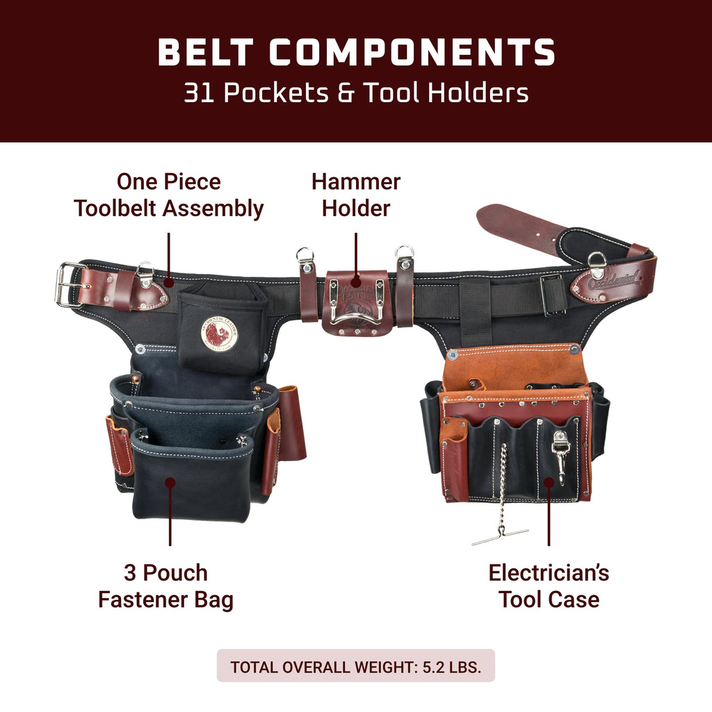 Leather Electrician Tool Set with 31 Pockets V390
