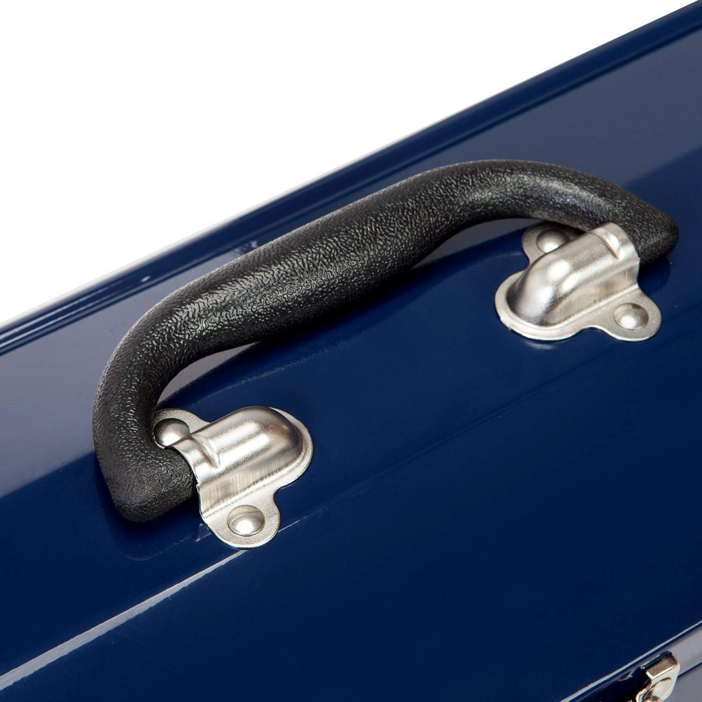 16" Portable Steel Tool Box with Metal Latch Closure, Blue N3357